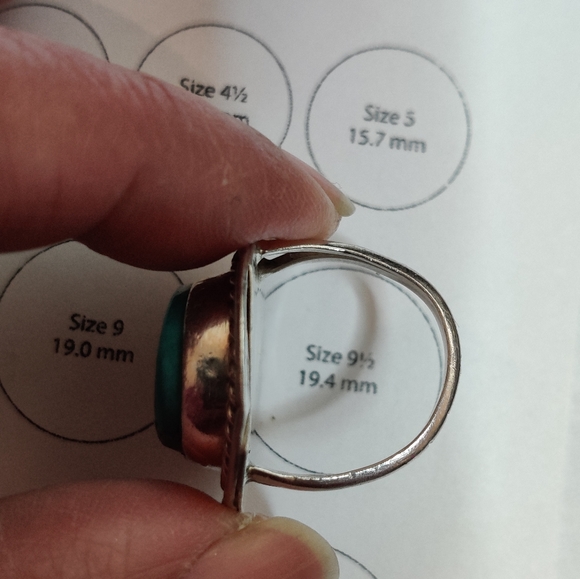 Vintage Southwestern Silver Ring with Turquoise - Picture 9 of 16